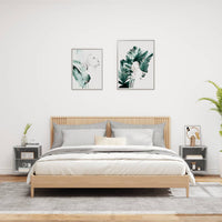 Comodini con Luci LED a Parete 2pz Grigio Cemento 837071