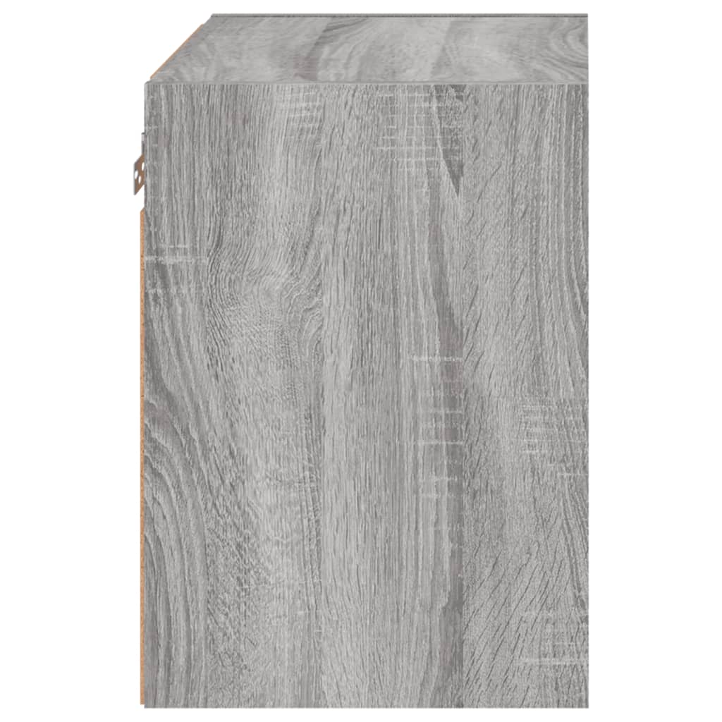 Comodino con Luci LED a Parete-Tavolino da notte Grigio Sonoma 532818