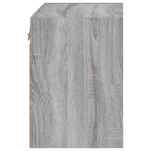 Comodino con Luci LED a Parete-Tavolino da notte Grigio Sonoma 532818