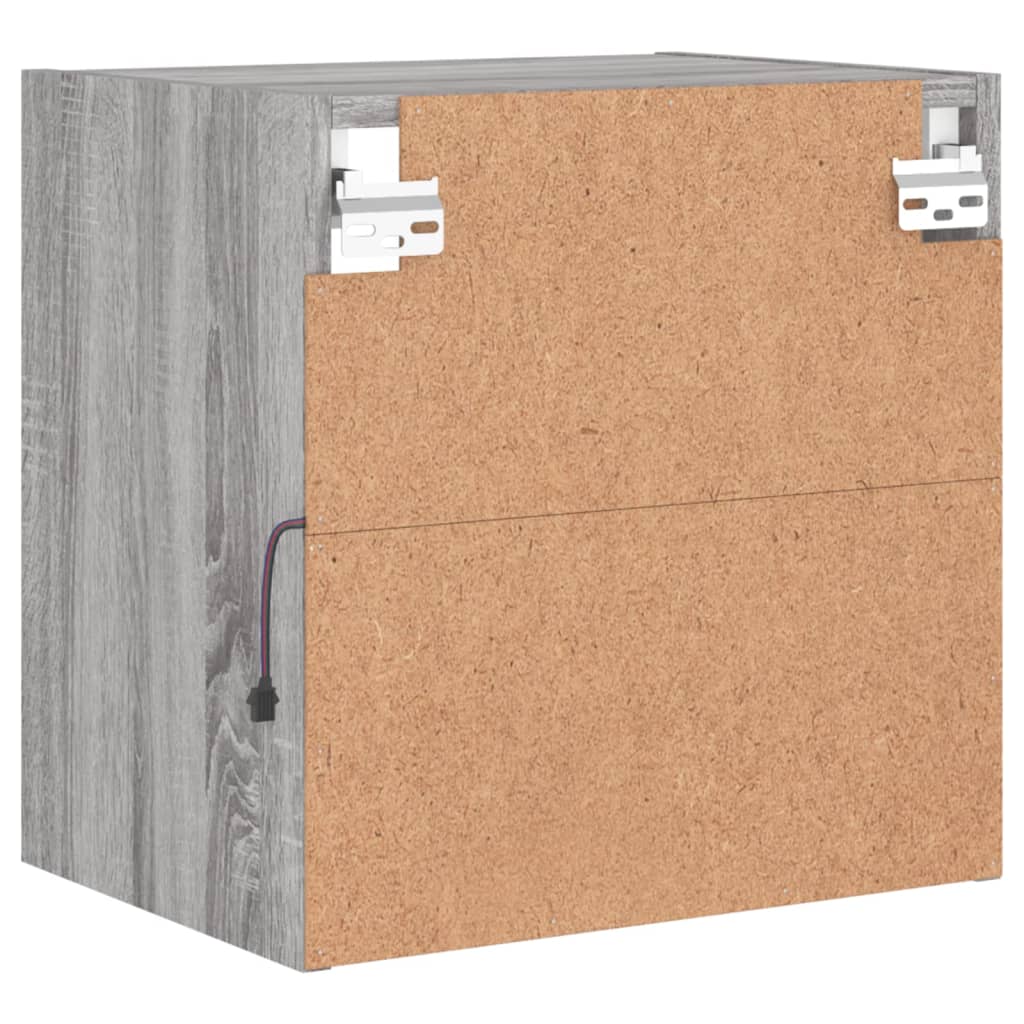 Comodino con Luci LED a Parete-Tavolino da notte Grigio Sonoma 532818