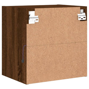 Comodino con Luci LED a Parete Rovere Marrone 837076