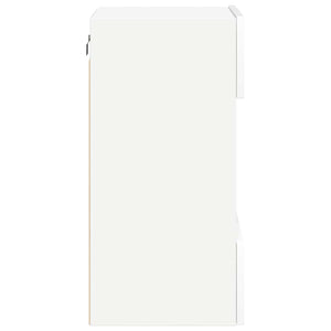 Mobili TV a Parete con Luci LED 2pz Bianchi 40x30x60,5 cm 837079