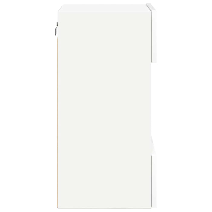 Mobili TV a Parete con Luci LED 2pz Bianchi 40x30x60,5 cm 837079