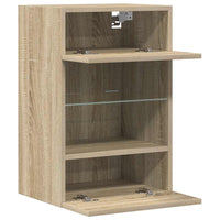 Mobili da parete con luci LED per TV 2pz Rovere Sonoma 40x30x60,5 cm 837083