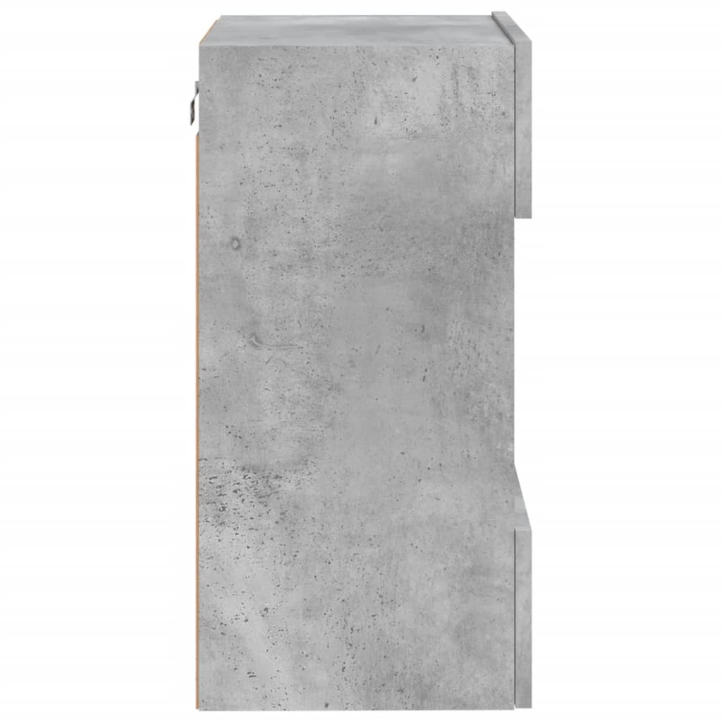 Mobile TV a Parete con Luci LED Grigio Cemento 40x30x60,5 cm 837084