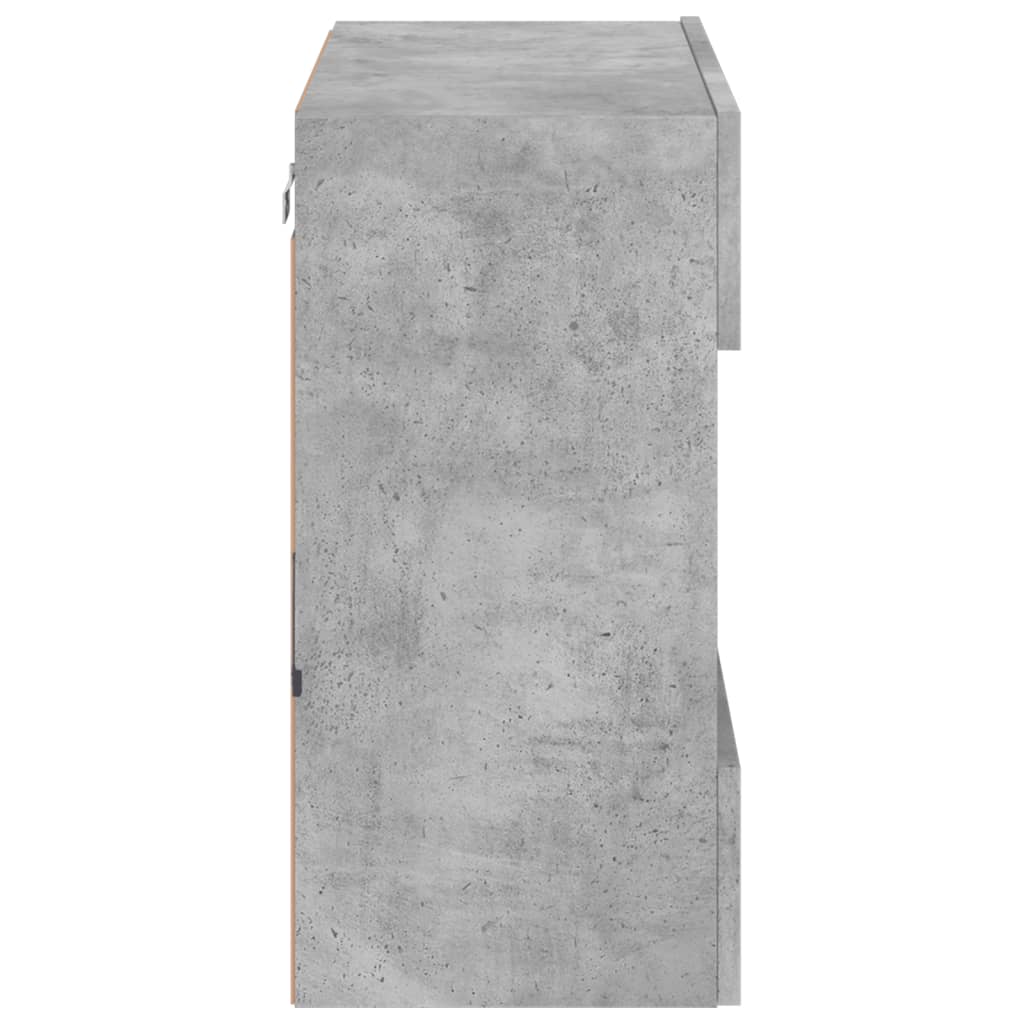 Mobile TV a Parete con Luci LED Grigio Cemento 58,5x30x60,5 cm 837095