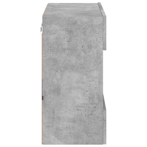 Mobile TV a Parete con Luci LED Grigio Cemento 58,5x30x60,5 cm 837095