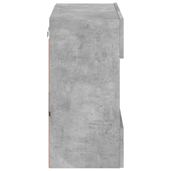 Mobile TV a Parete con Luci LED Grigio Cemento 58,5x30x60,5 cm 837095