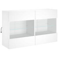Mobile TV multimediale mensola TV credenza mobile TV parete attrezzata per sala da pranzo soggiorno camera da letto con luci LED 985 x 30 x 605 cm bianco 02_0027930
