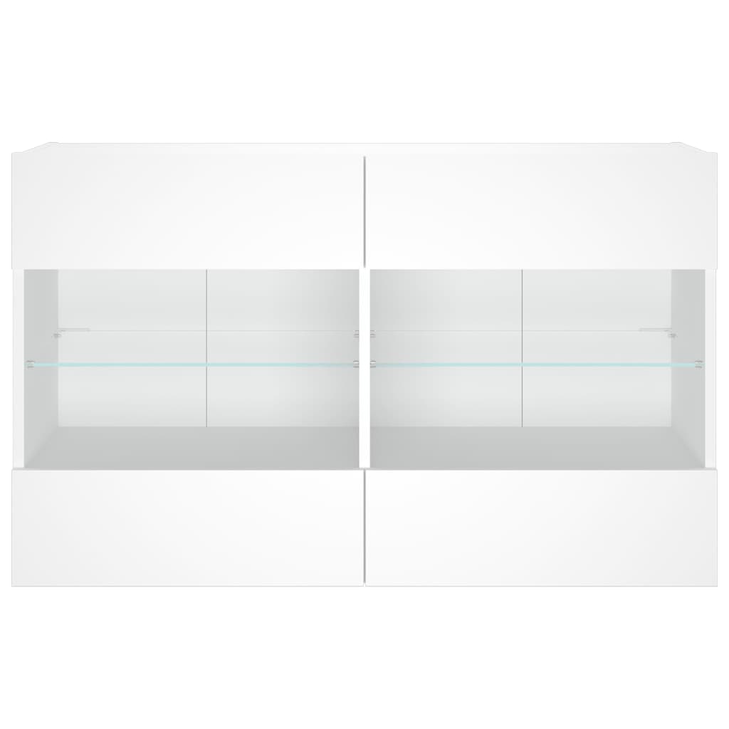 Mobile TV a Parete con Luci LED Bianco 98,5x30x60,5 cm 837106