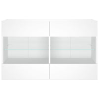 Mobile TV a Parete con Luci LED Bianco 98,5x30x60,5 cm 837106