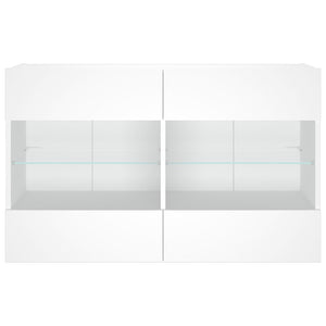 Mobile TV a Parete con Luci LED Bianco 98,5x30x60,5 cm 837106