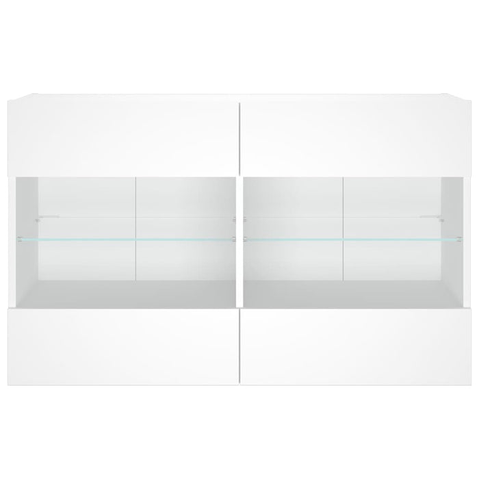 Mobile TV a Parete con Luci LED Bianco 98,5x30x60,5 cm 837106