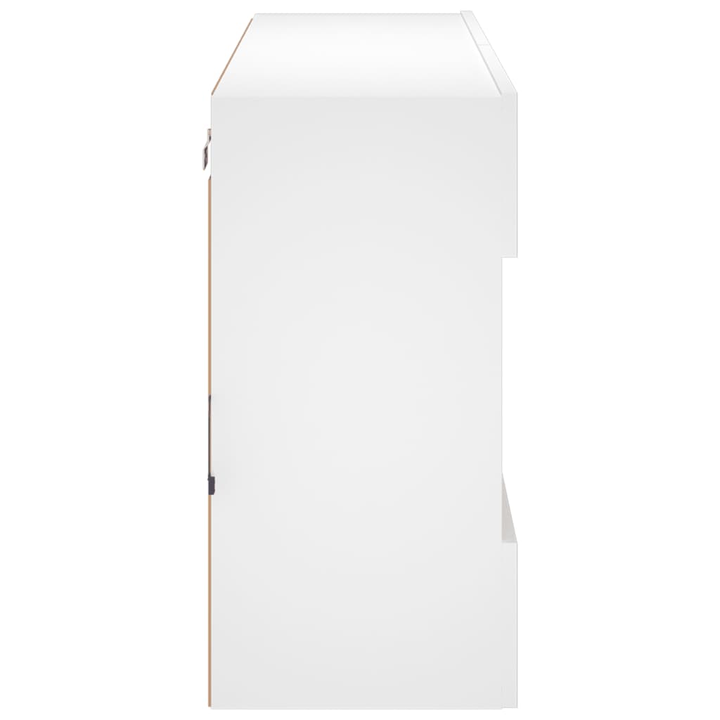 Mobile TV a Parete con Luci LED Bianco 98,5x30x60,5 cm 837106