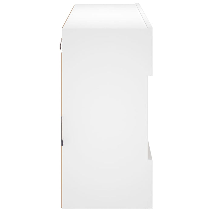Mobile TV multimediale mensola TV credenza mobile TV parete attrezzata per sala da pranzo soggiorno camera da letto con luci LED 985 x 30 x 605 cm bianco 02_0027930