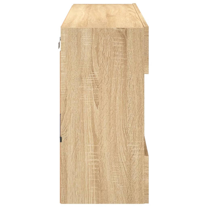 Mobile TV a Parete con Luci LED Rovere Sonoma 98,5x30x60,5 cm 837108