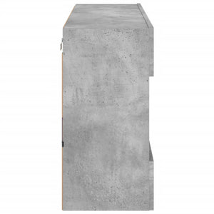 Mobile TV a Parete con Luci LED Grigio Cemento 98,5x30x60,5 cm 837109