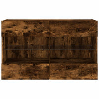 Mobile TV a Parete con Luci LED-Mobile TV a Muro Rovere Fumo 98,5x30x60,5 cm