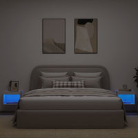 Comodini con Luci LED a Parete 2pz Bianchi 837114