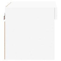 Comodini con Luci LED a Parete 2pz Bianchi 837114