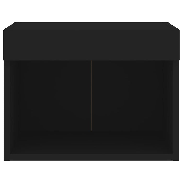 Comodino con Luci LED a Parete Nero