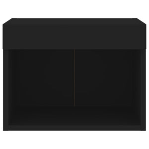 Comodino con Luci LED a Parete Nero 837115