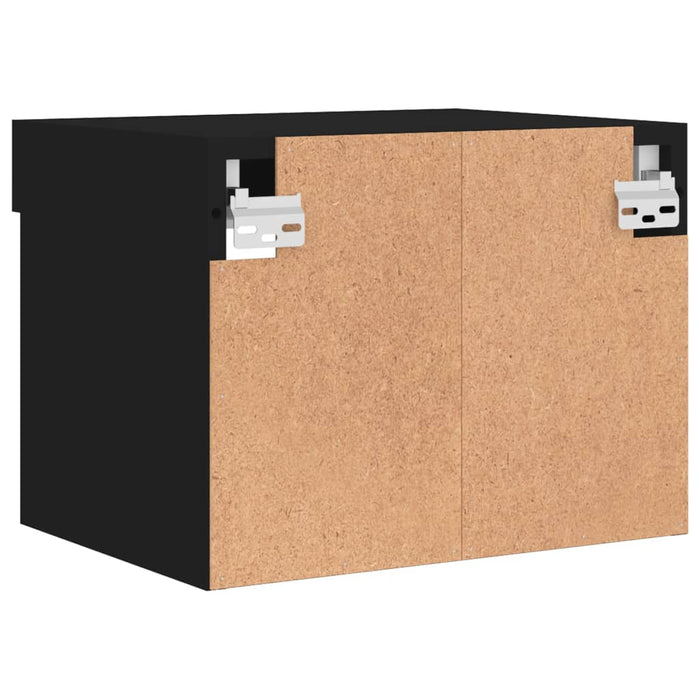 Comodino con Luci LED a Parete Nero