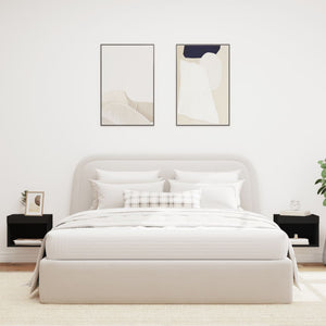 Comodini con Luci LED a Parete 2pz-Set di 2 Tavolino da notte Neri