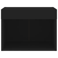 Comodini con Luci LED a Parete 2pz-Set di 2 Tavolino da notte Neri