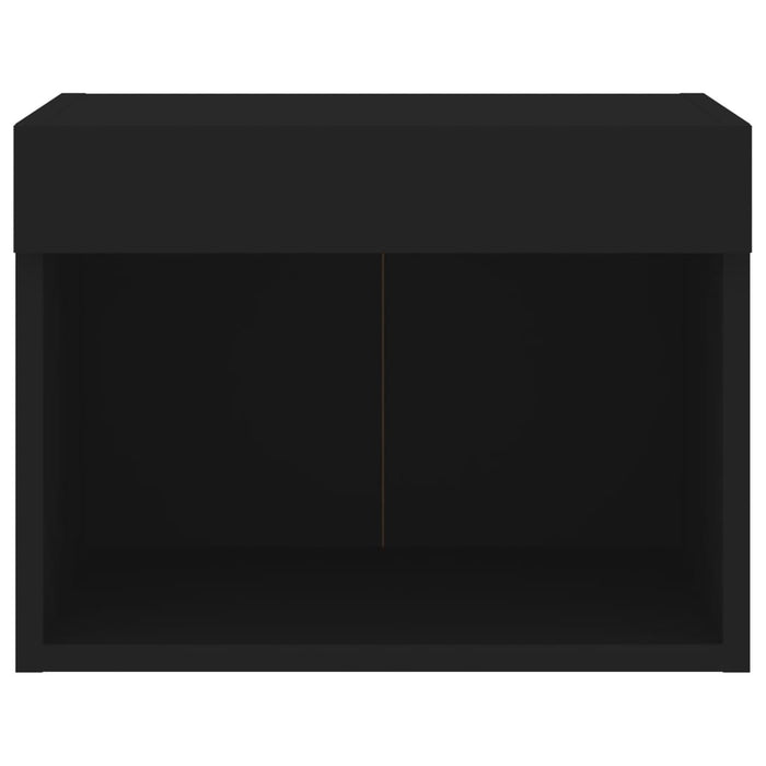 Comodini con Luci LED a Parete 2pz-Set di 2 Tavolino da notte Neri