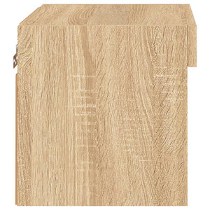 Comodino con Luci LED a Parete Rovere Sonoma 837117