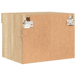 Comodino con Luci LED a Parete Rovere Sonoma 837117