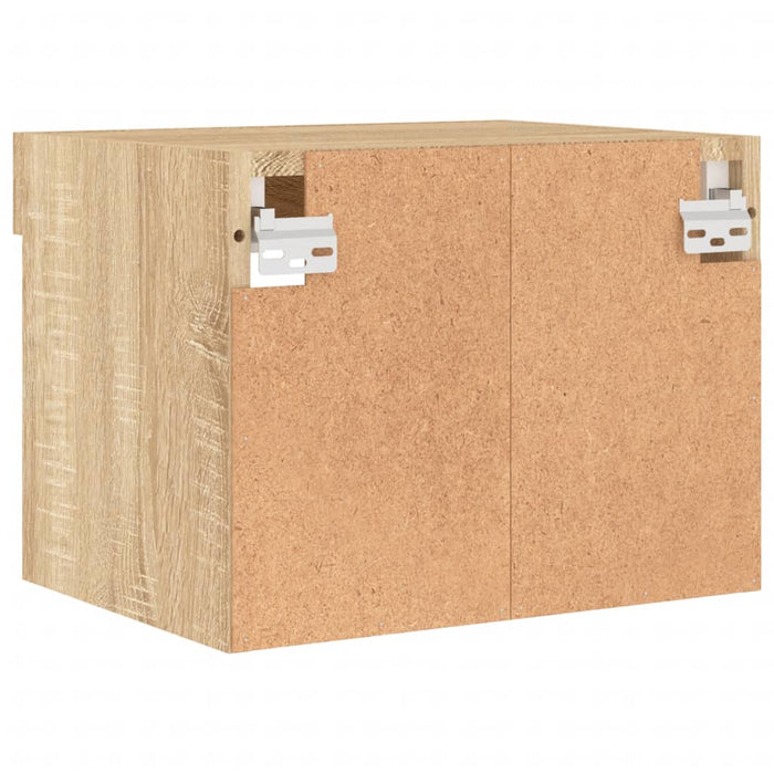 Comodino con Luci LED a Parete Rovere Sonoma 837117