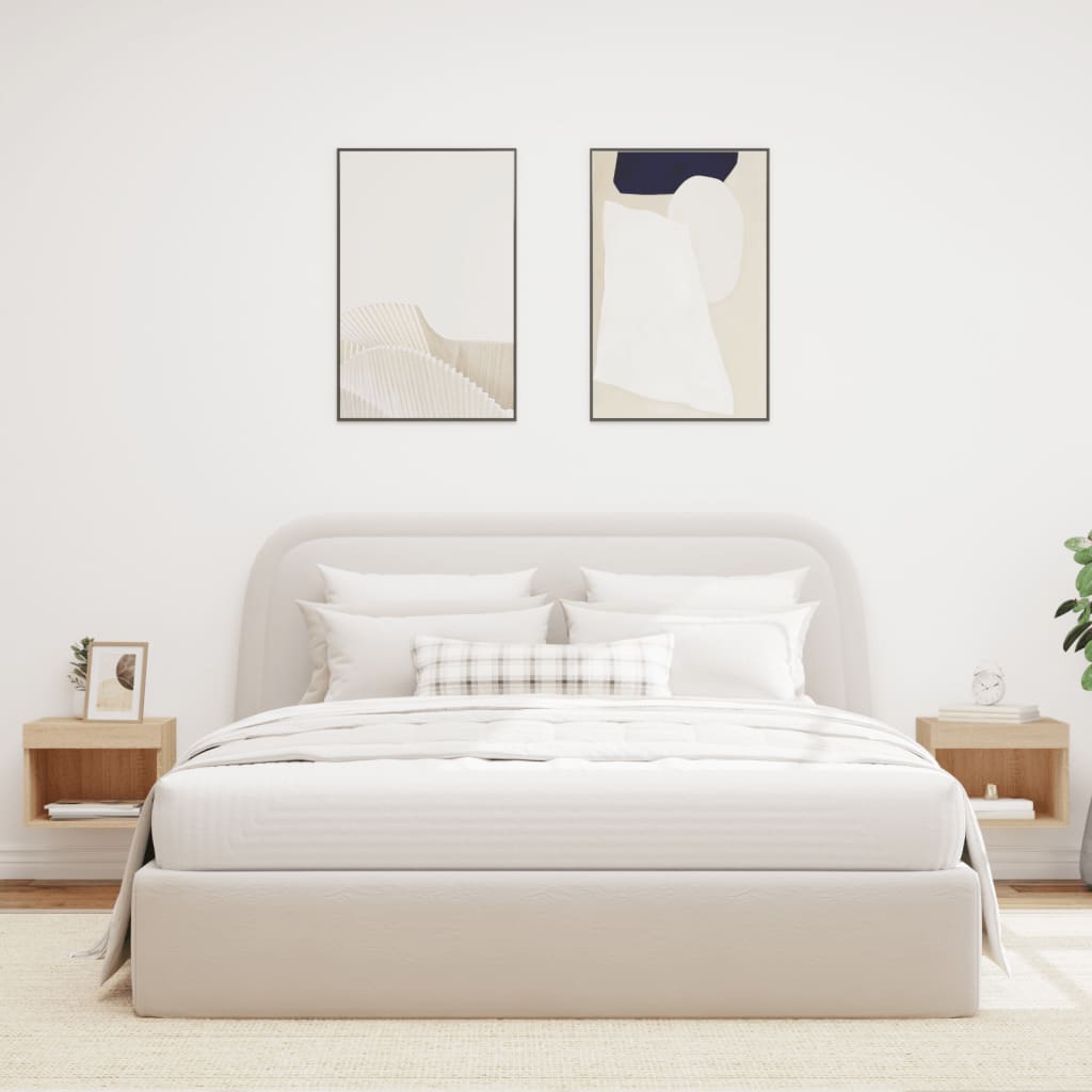 Comodini con Luci LED a Parete 2pz-Set di 2 Tavolino da notte Rovere Sonoma