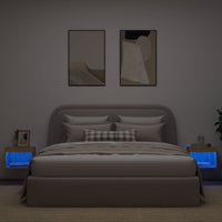 Comodini con Luci LED a Parete 2pz Rovere Sonoma 837118