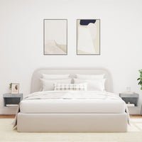 Comodini con Luci LED a Parete 2pz-Set di 2 Tavolino da notte Grigio Cemento