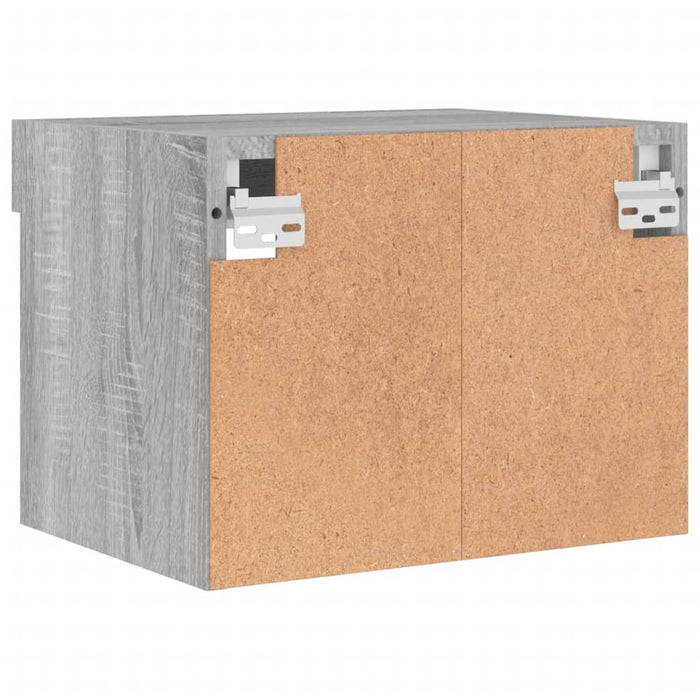 Comodino con Luci LED a Parete Grigio Sonoma 837123