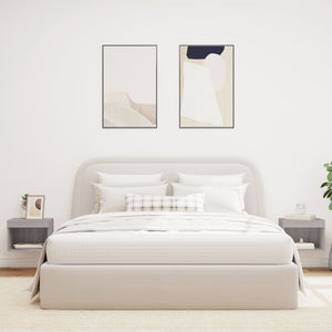 Comodini con Luci LED a Parete 2pz Grigio Sonoma 837124