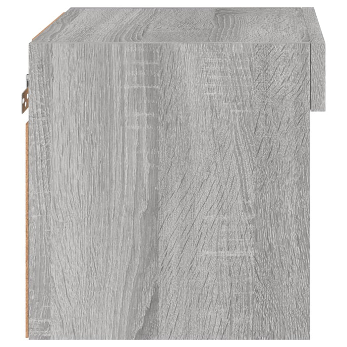 Comodini con Luci LED a Parete 2pz Grigio Sonoma 837124