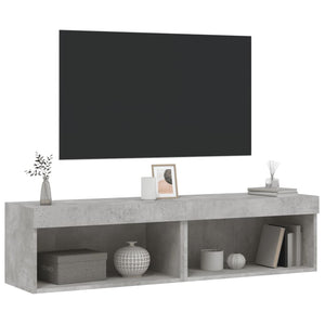Mobili TV con Luci LED 2pz Grigio Cemento 60x30x30 cm 837134