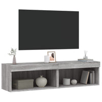 Mobili Porta TV con Luci LED 2pz Grigio Sonoma 60x30x30 cm 837138