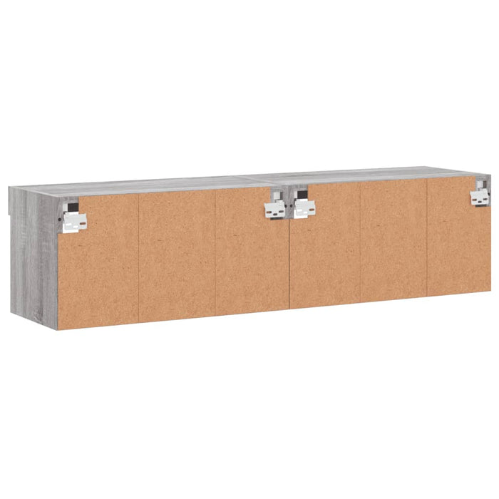 Mobili Porta TV con Luci LED 2pz Grigio Sonoma 60x30x30 cm 837138