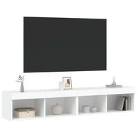 Mobili Porta TV con Luci LED 2 pz Bianchi 80x30x30 cm 837142