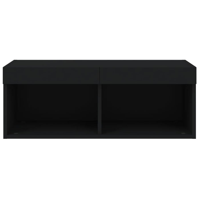 Mobile Porta TV con Luci LED Nero 80x30x30 cm 837143