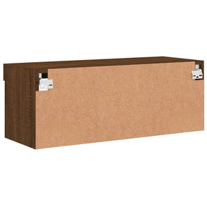 Mobile Porta TV con Luci LED Rovere Marrone 80x30x30 cm 837153