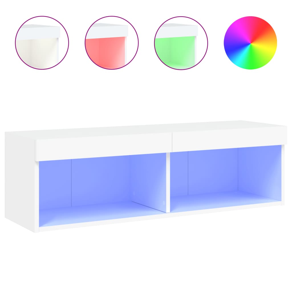 Mobile Porta TV con Luci LED-Mobile per TV-Credenza TV Bianco 100x30x30 cm