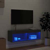 Mobile Porta TV con Luci LED Nero 100x30x30 cm 837157
