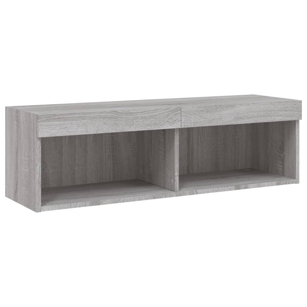 vidaXL Mobile Porta TV con Luci LED Grigio Sonoma 100x30x30 cm