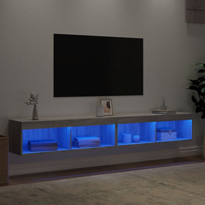 Mobili TV con Luci LED 2pz Grigio Sonoma 100x30x30 cm 837166