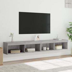 Mobili TV con Luci LED 2pz Grigio Sonoma 100x30x30 cm 837166